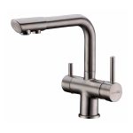 Смеситель для кухни WasserKraft графит с подключением к фильтру однорычажный (A8027)