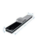 Конвектор внутрипольный Gekon Eco с 1 теплообменником 1600х230х80 мм боковое/нижнее подключение