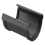 Соединение желоба Docke Lux пластиковое d140 мм графитовый серый RAL 7024