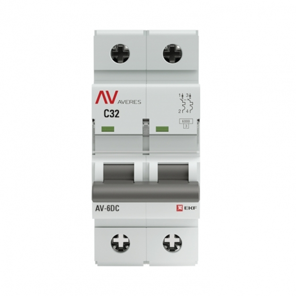 original-18015.jpg Автоматический выключатель модульный EKF Averes AV-6 DC 2Р 32А тип C 6 кА 230 В (mcb6-DC-2-32C-av) — изображение 1