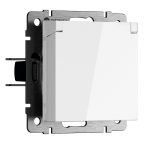 Розетка Werkel встраиваемая белая со шторками с крышкой (a069588)