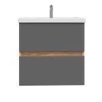 Комплект тумба с раковиной Sanstar Graffa 60 см подвесная дуб вотан/графит софт (451.1-1.4.1.КФОС)