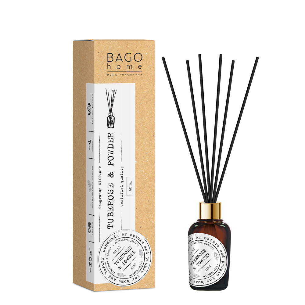 original-18524.jpg Аромадиффузор с палочками Bago home Тубероза и пудра 40 мл — изображение 1
