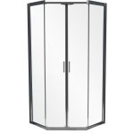 Душевой уголок BelBagno Uno хром 100х100х195 см пятиугольник стекло прозрачное 5 мм (UNO-195-P-2-100-C-Cr)