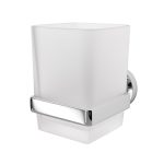 Стакан для ванной WasserKraft Mosel с держателем стекло матовый/металл хром (K-46628)