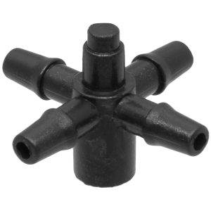 Соединитель для капельной трубки 3 мм крестовой 1/8 MasterProf пластиковый на 4 выхода (5 шт.) (ДС.070734)