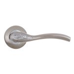 Ручка дверная Punto Rumba круглая розетка матовый никель/хром