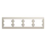 Рамка Systeme Electric Glossa четырехместная молочная (GSL000904)