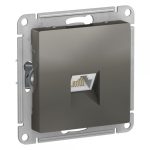 Розетка компьютерная Systeme Electric AtlasDesign встраиваемая сталь RJ45 (ATN000986)