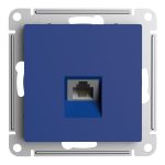 Розетка телефонная Systeme Electric AtlasDesign встраиваемая аквамарин RJ11 (ATN001181)