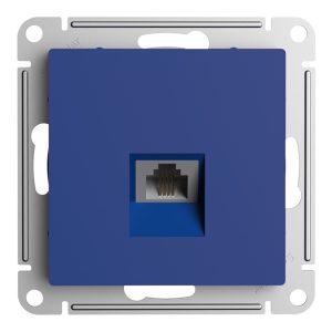 Розетка телефонная Systeme Electric AtlasDesign встраиваемая аквамарин RJ11 (ATN001181)