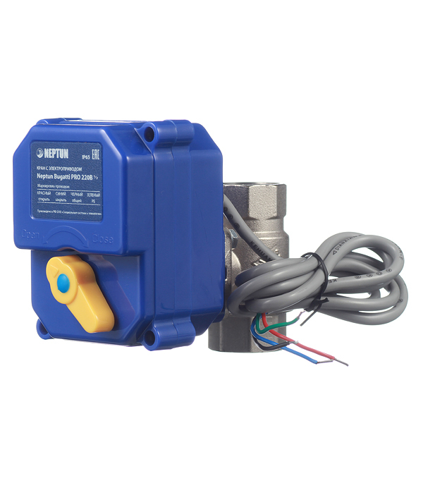 original-19817.jpg Кран шаровой с электроприводом латунный Neptun Bugatti Pro 1/2 ВР(г) х 1/2 ВР(г) мини прямой 220 В (NEPBugPro220-12) — изображение 1