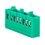 Шина нулевая в изолированном корпусе на DIN-рейку EKF PROxima 6х9 мм 8 отверстий зеленая (20 шт.) (sn0-63-8-ig)