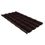 Металлочерепица 1,18х1,15 м 0,5 мм Grand Line Классик коричневая RAL 8017 rooftop matte