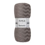 Плед 200х200 см TexRepublic Жаккард микрофибра коричневый