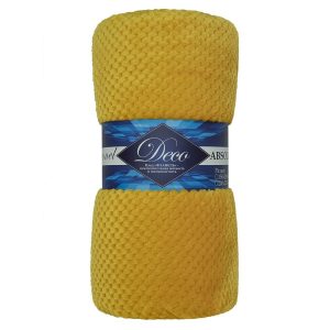 Плед 150х200 см TexRepublic Жаккард микрофибра охра