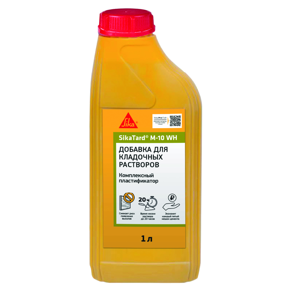original-20492.jpg Добавка пластификатор для кладочных растворов Sika SikaTard M-10 WH 1 л — изображение 1
