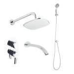 Душевая система Lemark Atlantiss встраиваемая с верхним душем с лейкой со смесителем хром (LM3222C)