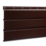 Софит металлический с центральной перфорацией Grand Line коричневый RAL 8017 2000х357х0,45 мм