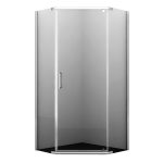 Душевой уголок WasserKraft Leine 35P хром 100х100х200 см пятиугольник стекло прозрачное 6 мм (35P38)
