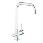 Смеситель для кухни Rossinka Z хром с высоким изливом с подключением к фильтру однорычажный (Z35-29)