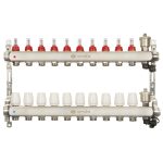 Коллекторная группа с расходомерами Ondo 1 ВР(г) х 10 выходов 3/4 НР(ш) ЕК х 1 ВР(г)