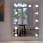 Зеркало настенное с лампочками Anabel 600х800 мм гримерное белое