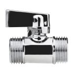 Кран шаровой латунный MPF 1/2 НР(ш) х 1/2 НР(ш) к бытовой технике хром мини проходной ГОСТ Р 59553-2021 (ИС.081215)