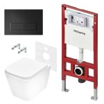 Комплект инсталляции TECE с унитазом Spring S с кнопкой черной и сиденьем дюропласт микролифт быстросъем (K955204WCSK401204WCS)