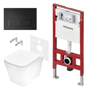 Комплект инсталляции TECE с унитазом Spring S с кнопкой черной и сиденьем дюропласт микролифт быстросъем (K955204WCSK401204WCS)