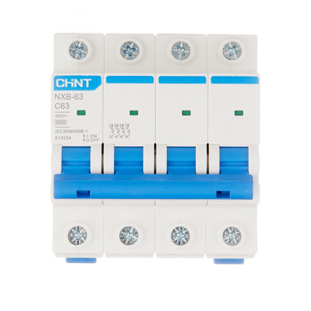 original-21707.jpg Автоматический выключатель модульный Chint NXB-63 4P 63А тип C 6 кА 400 В (814254) — изображение 1