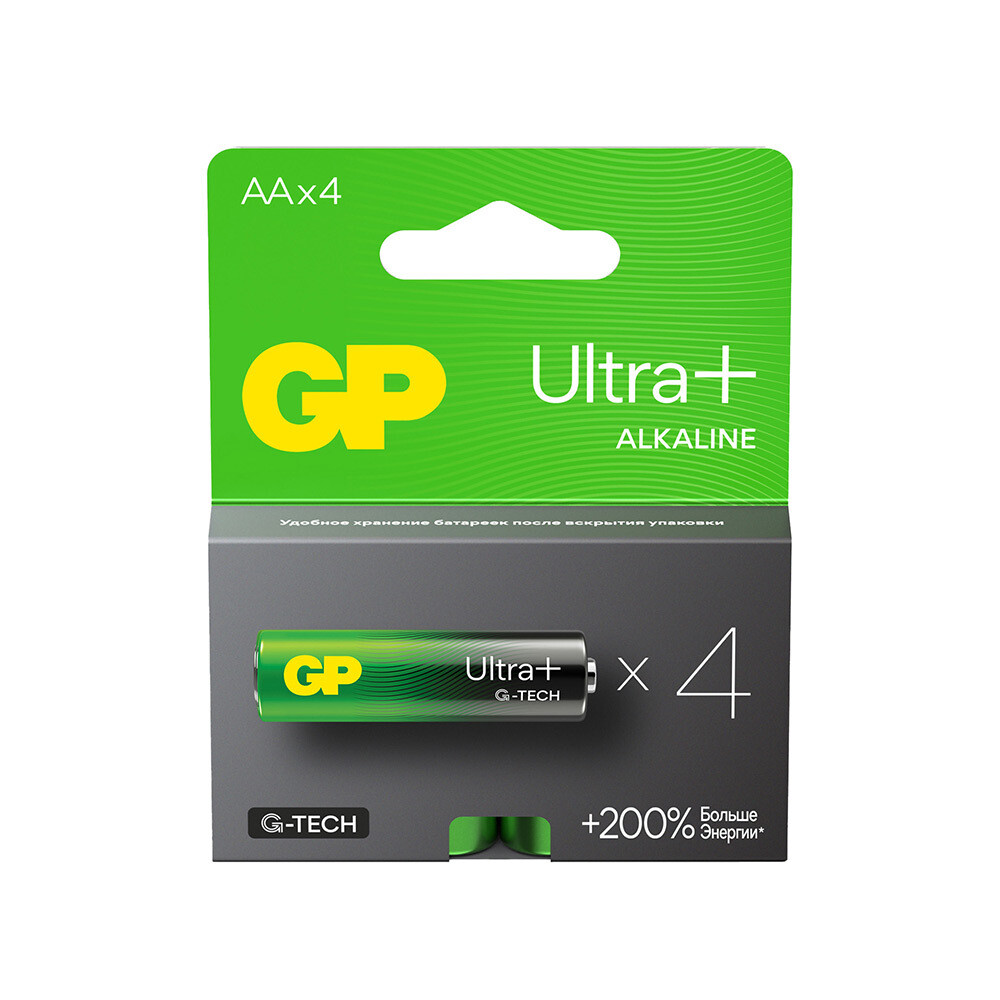 original-22562.jpg Батарейка GP Batteries Ultra+ Алкалин AA пальчиковая LR6 1,5 В (4 шт.) (GP 15AUPA21-2CRSB4) — изображение 1