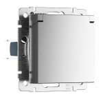 Розетка Werkel встраиваемая серебряная матовая со шторками с крышкой (a069594)