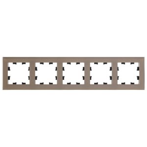 Рамка Systeme Electric AtlasDesign Nature пятиместная шампань (ATN320505)