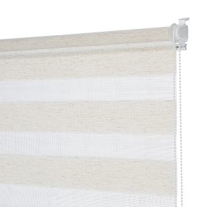 Рулонная штора день-ночь 120х160 см Decofest Бейс мини эко-бежевая