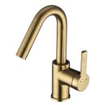 Смеситель для раковины высокий Swedbe Select золото однорычажный (2712GO)