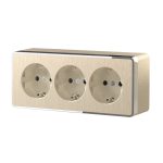 Розетка Werkel Gallant накладная шампань со шторками (a052594)