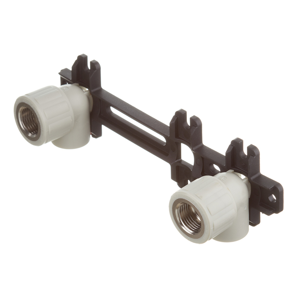 original-25022.jpg Водорозетка полипропиленовая FV-Plast двойная 20 мм х 1/2 на планке серая (AA255020012/219120) — изображение 1