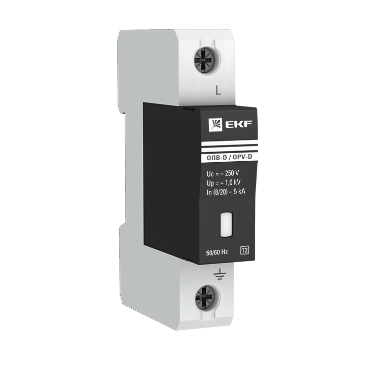 original-25272.jpg Ограничитель напряжения модульный EKF PROxima (opv-d1) 230 В 5 А тип AC 1P — изображение 1