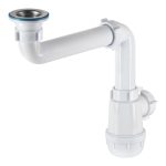 Сифон для раковины и мойки АНИ пласт 1 1/2х40 мм со смещением с выпуском d70 мм с соединением 40 мм (A5000)