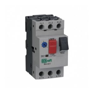 Автомат защиты двигателя Dekraft ВА-431 (21223DEK) 3P 0,63А 100 кА 690 В на DIN-рейку