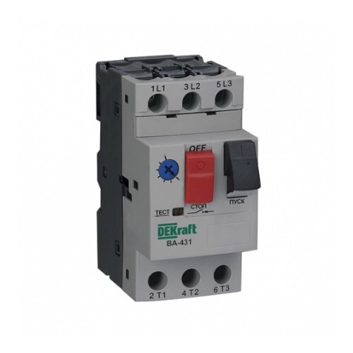 original-25326.jpg Автомат защиты двигателя Dekraft ВА-431 (21223DEK) 3P 0,63А 100 кА 690 В на DIN-рейку — изображение 1