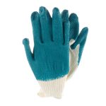 Перчатки х/б с тройным латексным обливом серо-синие 10