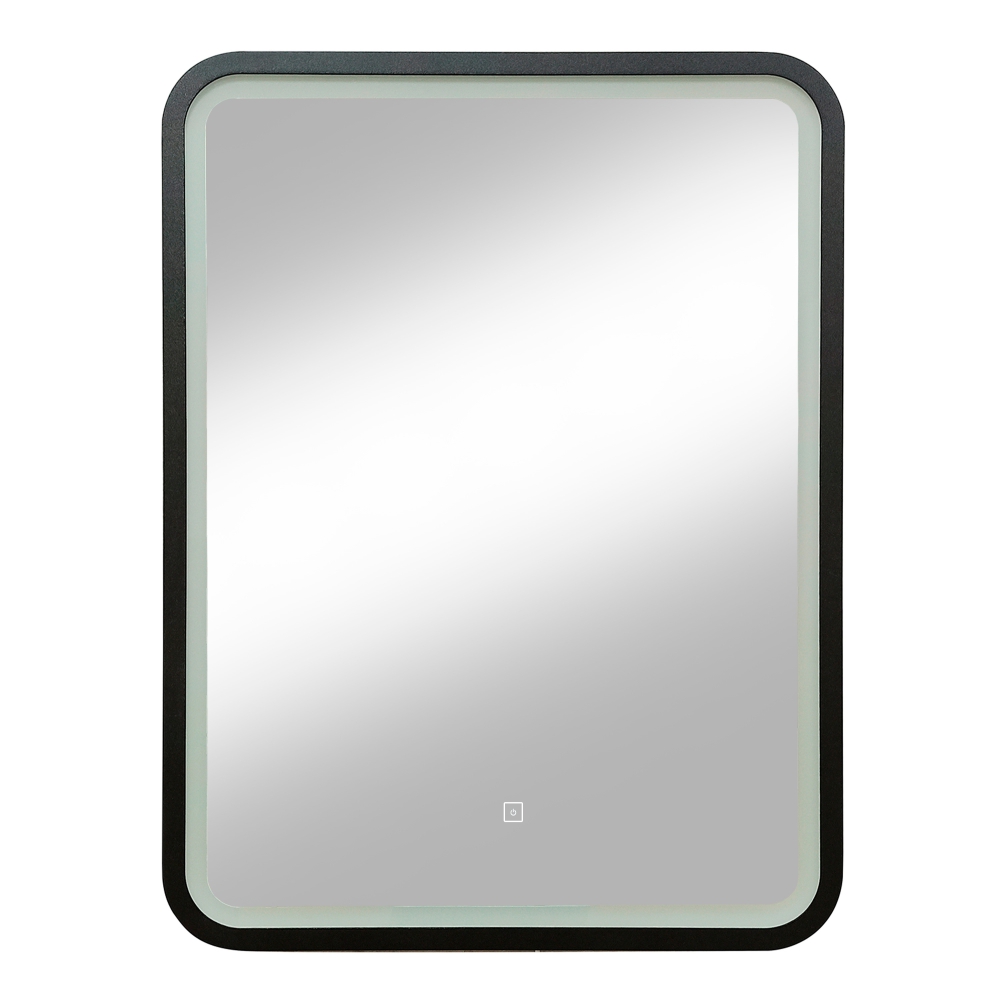 original-26181.jpg Зеркало с подсветкой прямоугольное 60х80 см в раме черной с сенсорным включением Continent Porto (ЗЛП2416) — изображение 1