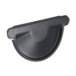 Заглушка желоба Grand Line металлическая d125 мм графитовый серый RAL 7024