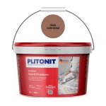 Затирка цементная эластичная Plitonit Colorit Premium темно-коричневая ведро 2 кг