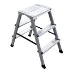 Стремянка алюминиевая 3 ступени 80 мм двухсторонняя 0,66 м Новая высота 200