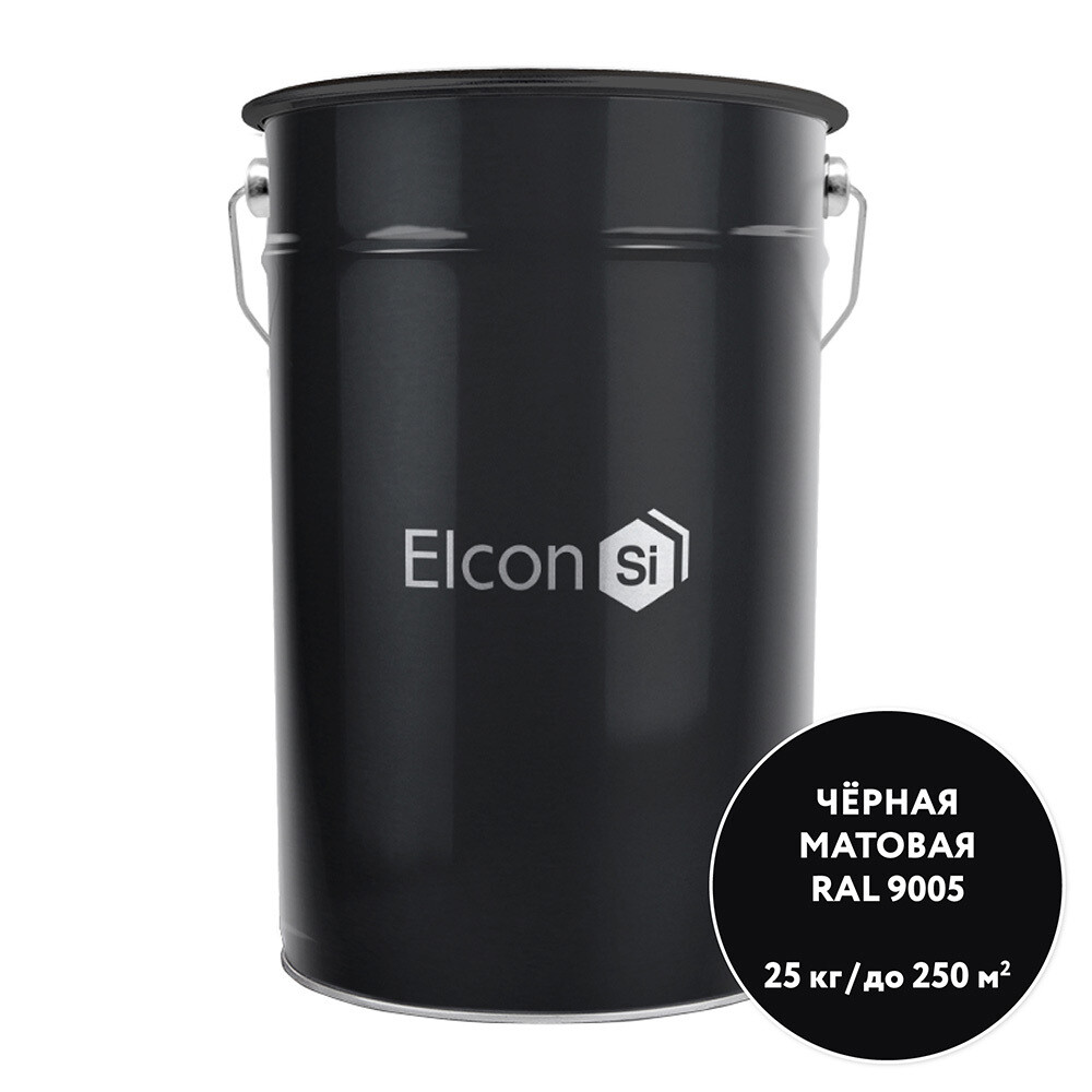 original-26855.jpg Грунт-эмаль по ржавчине 3в1 Elcon черная RAL 9005 матовая 25 кг — изображение 1