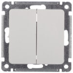 Выключатель Hegel Master двухклавишный встраиваемый белый (ВС10-451)