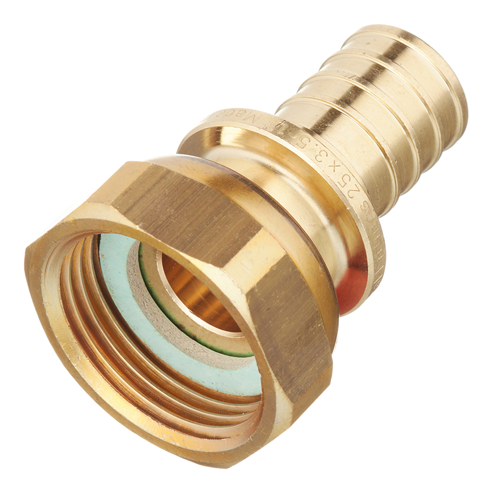 original-27133.jpg Соединитель прямой Stout 25 мм х 1 ВР(г) с накидной гайкой латунный (SFA-0019-002510) — изображение 1